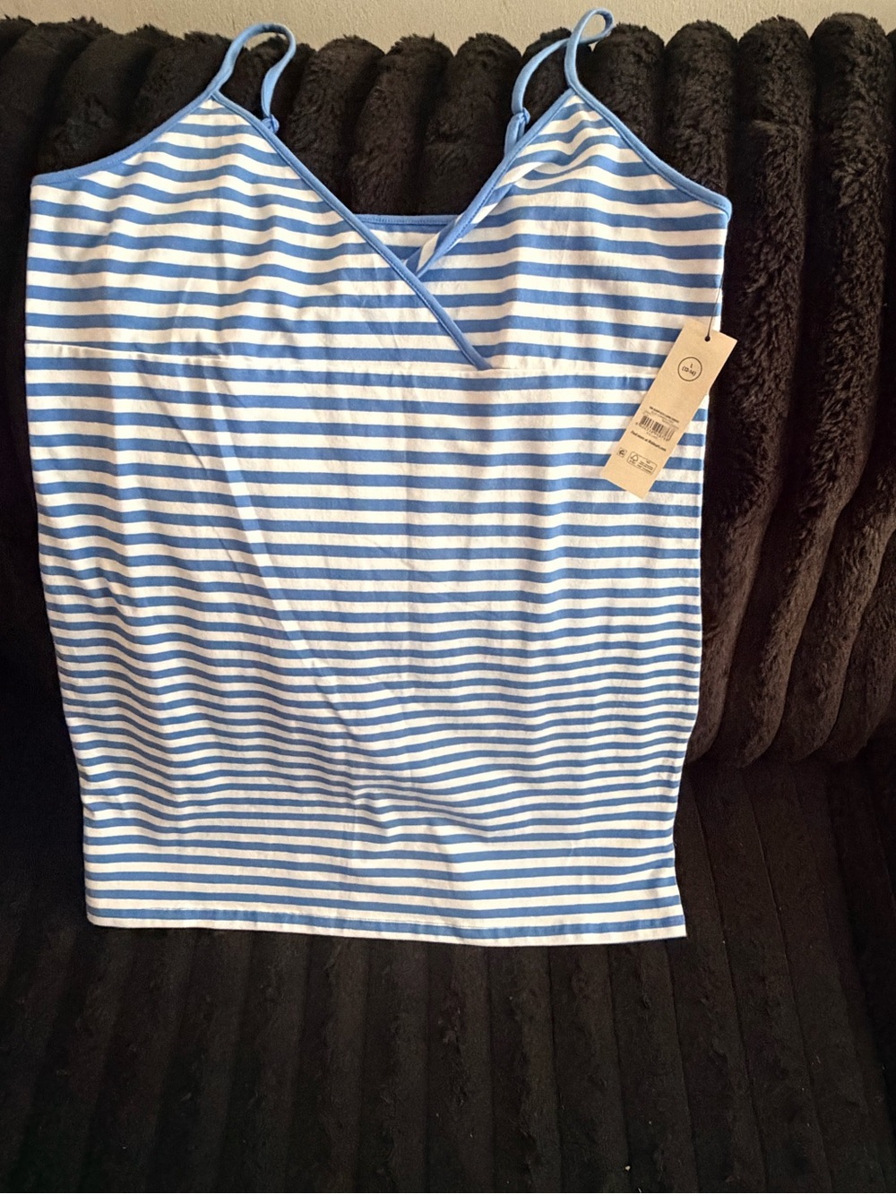 No Boundaries Blue and White Striped Mini Tank Dress